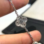 [Eternal Jewelry]CLOVER 5 MOTIF ONYXS DIAMOND BRACELET SILVER - 图片 5