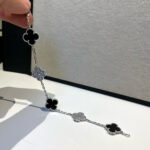 [Eternal Jewelry]CLOVER 5 MOTIF ONYXS DIAMOND BRACELET SILVER - 图片 10