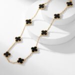 [Eternal Jewelry]CLOVER 10 MOTIFS ONYX NECKLACE - 图片 5