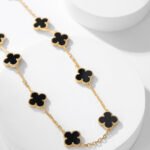 [Eternal Jewelry]CLOVER 10 MOTIFS ONYX NECKLACE - 图片 6