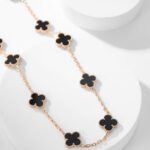 [Eternal Jewelry]CLOVER 10 MOTIFS ONYX NECKLACE - 图片 12