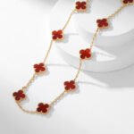[Eternal Jewelry]CLOVER 10 MOTIFS CARNELIAN NECKLACE - 图片 5