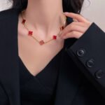 [Eternal Jewelry]CLOVER 10 MOTIFS CARNELIAN NECKLACE - 图片 9