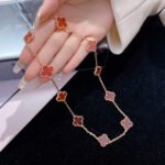 [Eternal Jewelry]CLOVER 10 MOTIFS CARNELIAN NECKLACE - 图片 12