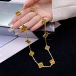 [Eternal Jewelry]CLOVER 10 MOTIFS TIGER EYE NECKLACE - 图片 2