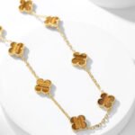 [Eternal Jewelry]CLOVER 10 MOTIFS TIGER EYE NECKLACE - 图片 3