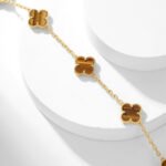 [Eternal Jewelry]CLOVER 10 MOTIFS TIGER EYE NECKLACE - 图片 4