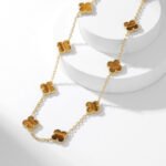 [Eternal Jewelry]CLOVER 10 MOTIFS TIGER EYE NECKLACE - 图片 5