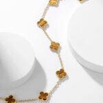 [Eternal Jewelry]CLOVER 10 MOTIFS TIGER EYE NECKLACE - 图片 6