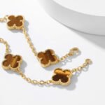 [Eternal Jewelry]CLOVER 10 MOTIFS TIGER EYE NECKLACE - 图片 7