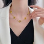 [Eternal Jewelry]CLOVER 10 MOTIFS TIGER EYE NECKLACE - 图片 9