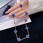 [Eternal Jewelry]CLOVER 10 MOTIFS BLUE AGATE NECKLACE - 图片 3