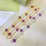 [Eternal Jewelry]CLOVER 10 MOTIFS  PURPLE VIOLET DIAMOND NECKLACE - 图片 4