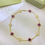 [Eternal Jewelry]CLOVER 10 MOTIFS  PURPLE VIOLET DIAMOND NECKLACE