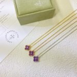 [Eternal Jewelry]CLOVER 15MM DIAMOND  PURPLE VIOLET NECKLACE - 图片 3