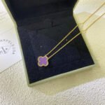 [Eternal Jewelry]CLOVER 15MM  PURPLE VIOLET NECKLACE