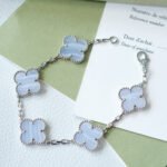 [Eternal Jewelry]CLOVER  5 MOTIF PURPLE CHALCEDONY BRACELET SILVER - 图片 2