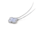 [Eternal Jewelry]CLOVER 15MM BLUE CHALCEDONY NECKLACE SILVER - 图片 2