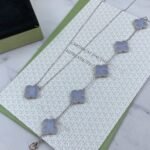 [Eternal Jewelry]CLOVER  5 MOTIF PURPLE CHALCEDONY BRACELET SILVER - 图片 5