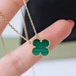[Eternal Jewelry]CLOVER 15MM MALACHITE SINGLE FLOWER  NECKLACE - 图片 7