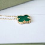[Eternal Jewelry]CLOVER 15MM MALACHITE SINGLE FLOWER  NECKLACE - 图片 8
