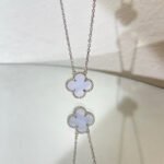 [Eternal Jewelry]CLOVER 15MM BLUE CHALCEDONY NECKLACE SILVER - 图片 3
