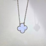 [Eternal Jewelry]CLOVER 15MM BLUE CHALCEDONY NECKLACE SILVER - 图片 6
