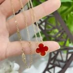 [Eternal Jewelry]CLOVER 15MM CARNELIAN SINGLE FLOWER NECKLACE - 图片 10