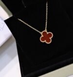 [Eternal Jewelry]CLOVER 15MM CARNELIAN SINGLE FLOWER NECKLACE - 图片 2