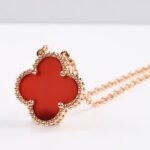 [Eternal Jewelry]CLOVER 15MM CARNELIAN SINGLE FLOWER NECKLACE - 图片 7