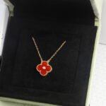 [Eternal Jewelry]CLOVER 15MM DIAMOND CARNELIAN NECKLACE - 图片 6