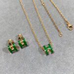 [Eternal Jewelry]POP H GREEN NECKLACE SILVER AND GOLD - 图片 5