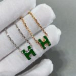 [Eternal Jewelry]POP H GREEN NECKLACE SILVER AND GOLD - 图片 2
