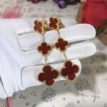 [Eternal Jewelry]CLOVER 3 MOTIF CARNELIAN DROP EARRINGS - 图片 2