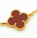 [Eternal Jewelry]CLOVER 5 MOTIFS CARNELIAN DIAMOND BRACELET - 图片 4