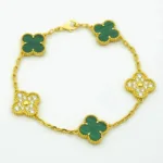 [Eternal Jewelry]CLOVER  5 MOTIF MALACHITE DIAMOND BRACELET - 图片 7