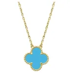 [Eternal Jewelry]CLOVER 15MM VINTAGE TURQUOISE NECKLACE
