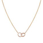 [Eternal Jewelry]LOVE NECKLACE DOUBLE RING PINK GOLD