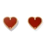 [Eternal Jewelry]HEART CARNELIAN STUD EARRINGS - 图片 2