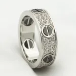 [Eternal Jewelry]LOVE RING 5.5MM DIAMONDS PAVED CERAMIC