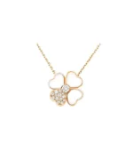 [Eternal Jewelry]CLOVER MOP DIAMOND ROSE GOLD NECKLACE
