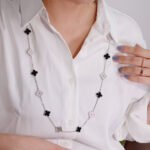 [Eternal Jewelry]CLOVER 20 MOTIFS ONYX DIAMOND SILVER