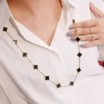 [Eternal Jewelry]CLOVER 20 MOTIFS ONYX NECKLACE - 图片 2
