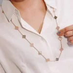 [Eternal Jewelry]CLOVER 20 MOTIFS DARK MOP DIAMOND  NECKLACE