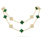 [Eternal Jewelry]CLOVER 20 MOTIFS MALACHITE DIAMOND NECKLACE