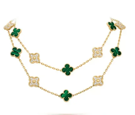 [Eternal Jewelry]CLOVER 20 MOTIFS MALACHITE DIAMOND NECKLACE