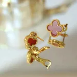 [Eternal Jewelry]CLOVER MEDIUM 1 MOTIFS CARNELIAN  EARRINGS - 图片 12