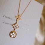 [Eternal Jewelry]COLOR BLOSSOM LARIAT NECKLACE PINK GOLD WHITE MOTHER PEARL AND DIAMOND - 图片 8