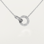 [Eternal Jewelry]LOVE 7.6MM NECKLACE ROSE GOLD AND SILVER  FULL DIAMOND - 图片 7