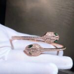 [Eternal Jewelry]SERPENTI BRACELET PINK GOLD MALACHITE DIAMOND DOUBLE SNAKE - 图片 2